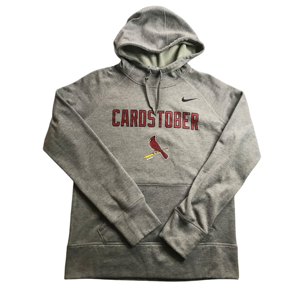 Cardstober Nike Therma - Fit Hoodie Sweatshirt Long Sleeve Gray Youth Size M